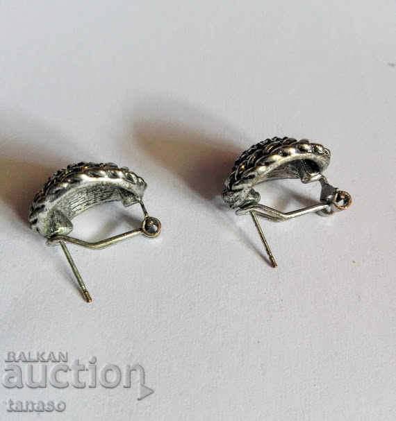 Auction Antique earrings, silver plated Auction Antique earrings, silver plated