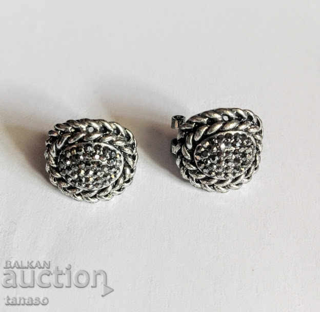 Antique earrings, silver plated