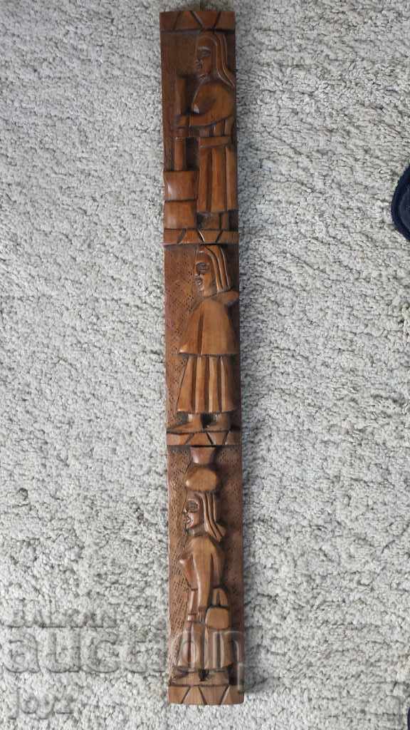 African bas-relief with three figures for a wall African bas-relief with three figures for a wall