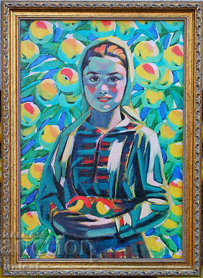 The girl with the apples, Vladimir Dimitrov Master, painting The girl with the apples, Vladimir Dimitrov Master, painting