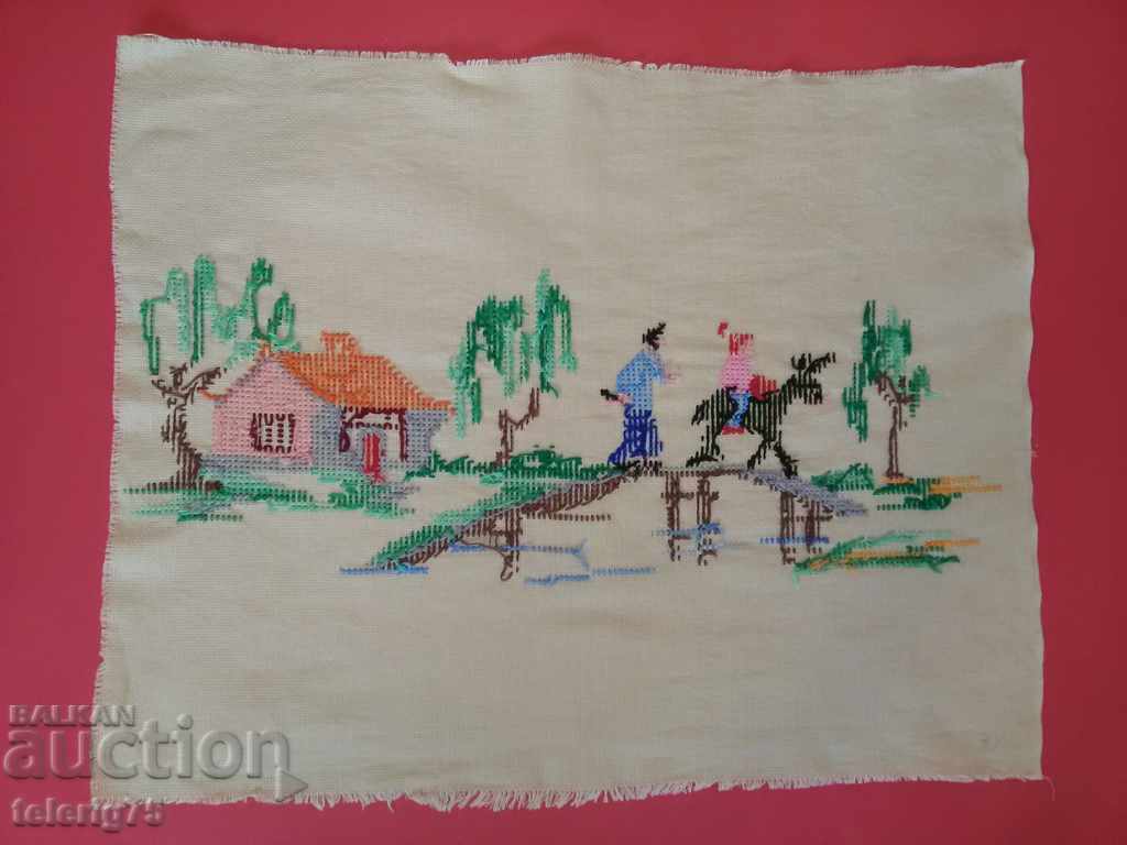 Old Bulgarian Hand Made / Sewn / Embroidered Gobelin with price 30.00 BGN | € 15.34 Old Bulgarian Hand Made / Sewn / Embroidered Gobelin with price 30.00 BGN | € 15.34