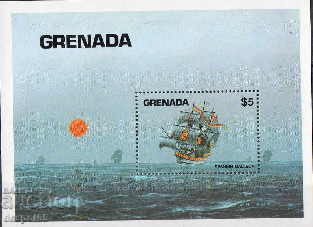 1984. Grenada. Nave - Galleon spaniol. Block.