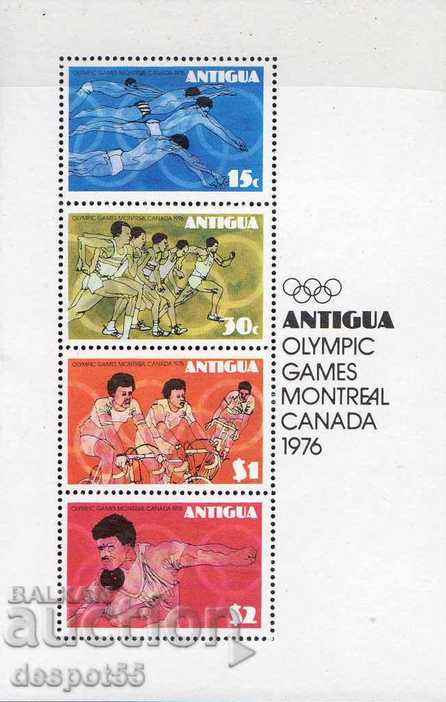 1976. Antigua. Jocurile olimpice, Montreal. Block.