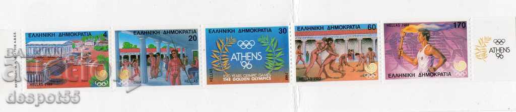 1988. Ελλάδα. Ολυμπιακούς Αγώνες Φυλλάδιο λωρίδων.