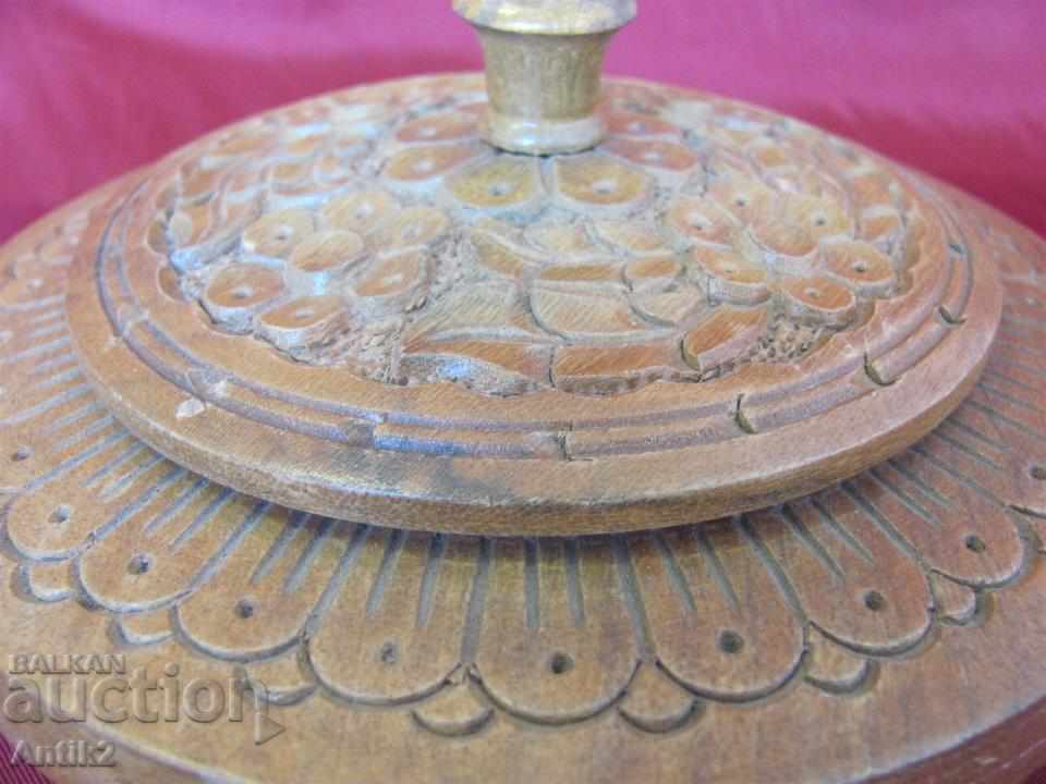 Old Wooden Jewelry Box, Hand Carving - 7 Old Wooden Jewelry Box, Hand Carving - 7