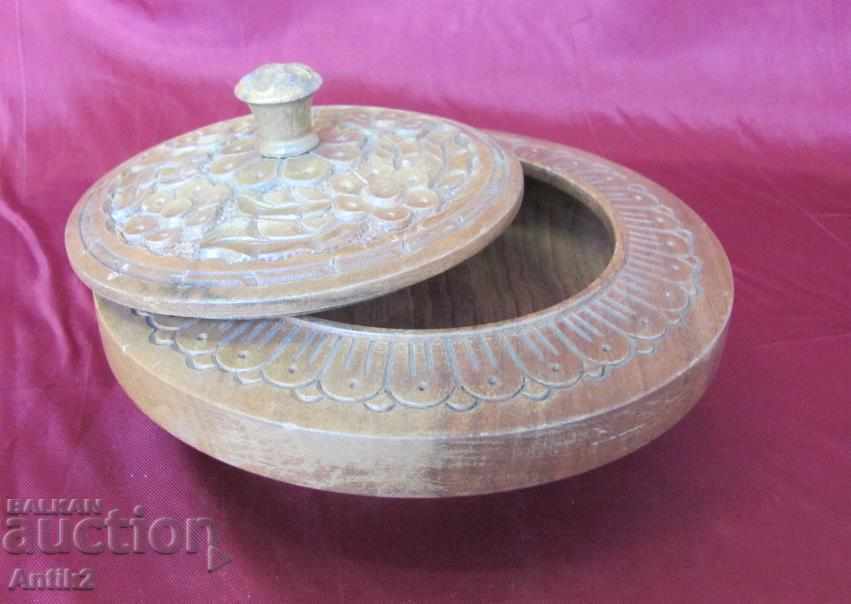 Old Wooden Jewelry Box, Hand Carving
