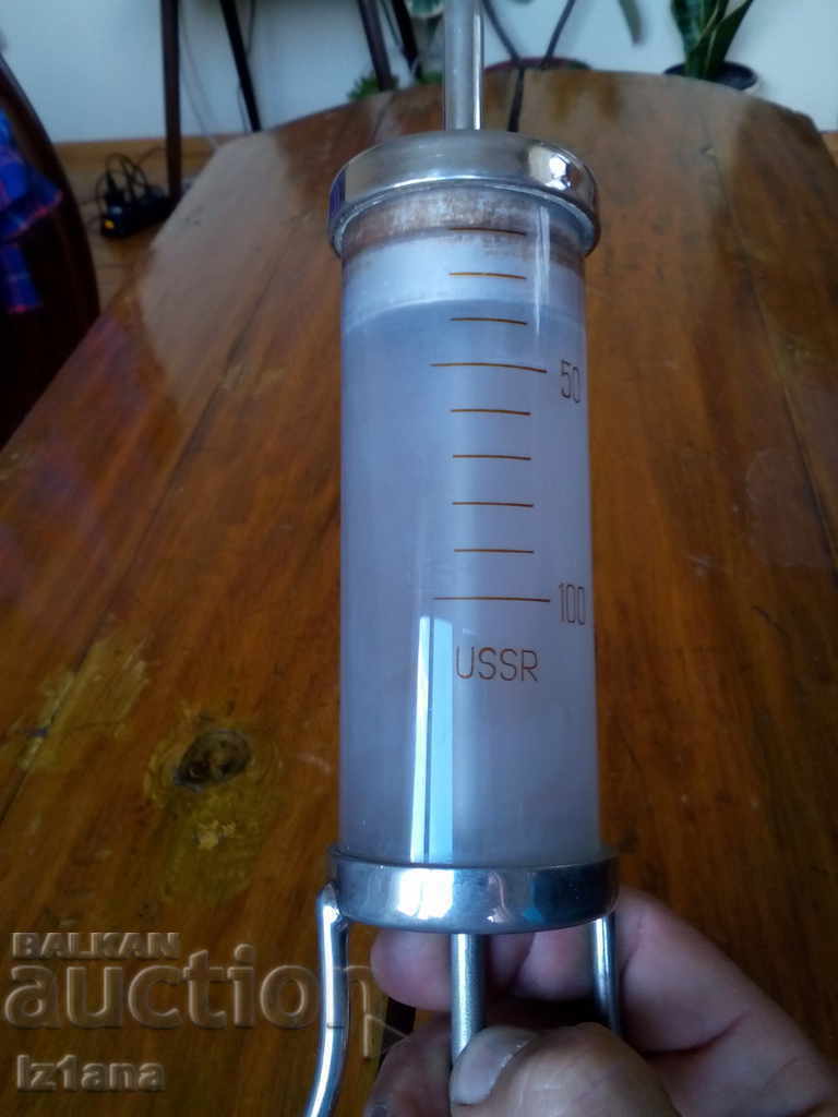 Old glass syringe, flushing syringe - 5 Old glass syringe, flushing syringe - 5