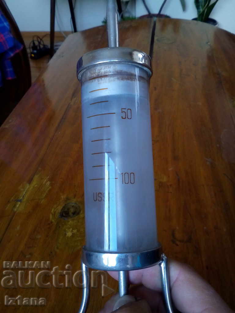 Old glass syringe, flushing syringe - 6 Old glass syringe, flushing syringe - 6