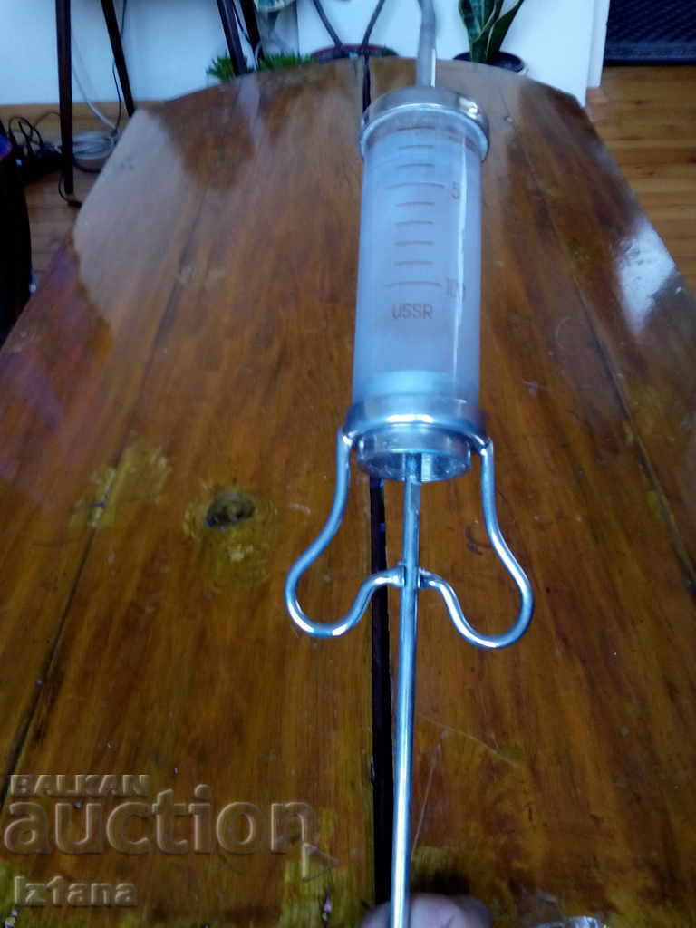 Old glass syringe, flushing syringe - 7 Old glass syringe, flushing syringe - 7