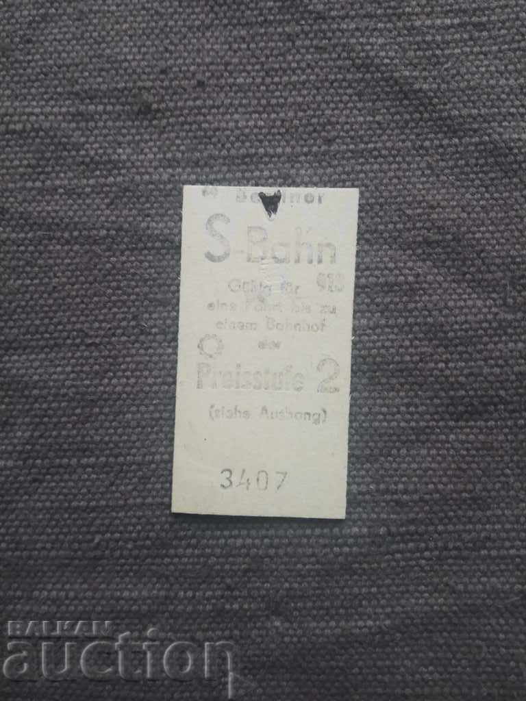 Bilet S. Bahn pentru tren