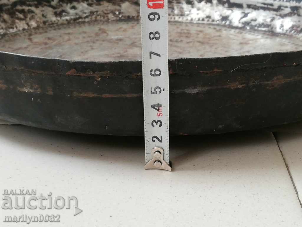 Auction  Banitsa tray, baker, tray, blue, copper pot