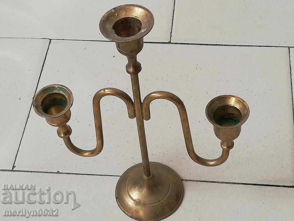 An old candle made of brass candle, candelabra - 5