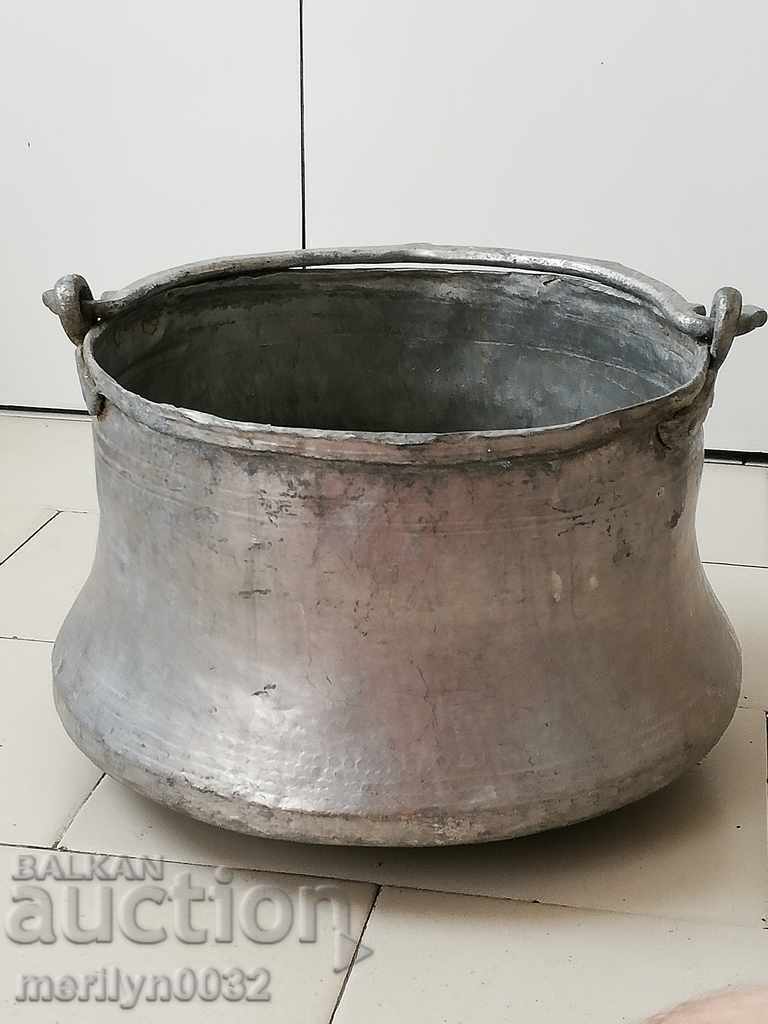 Cazan cositorit cupru menaj vas de gătit oală recipient de cupru oală cu preț € 65.75 | 128.60 BGN