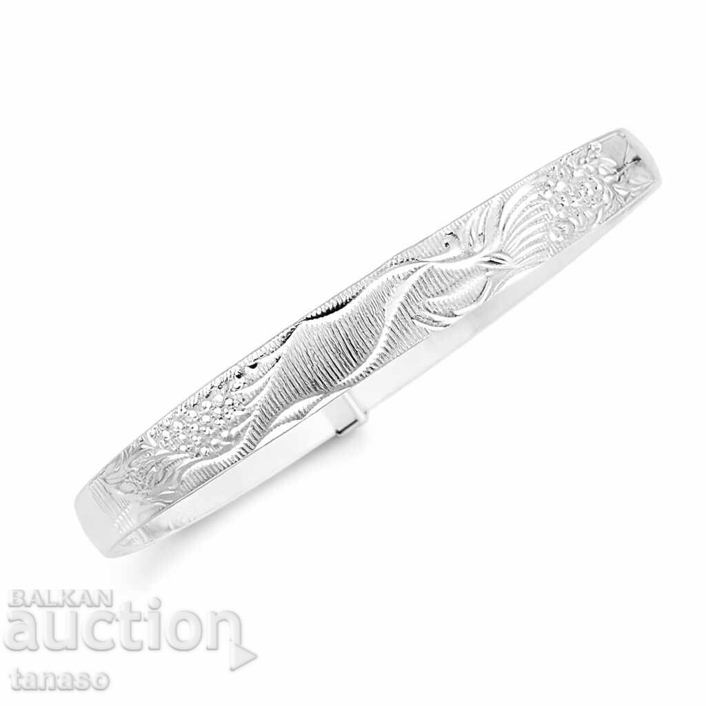 Brățară argintie cu ornamente – manufactură italiană – elegantă