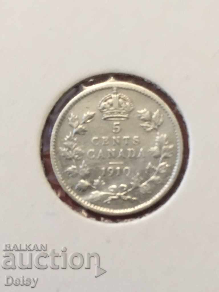 Канада 5 цента 1910г.