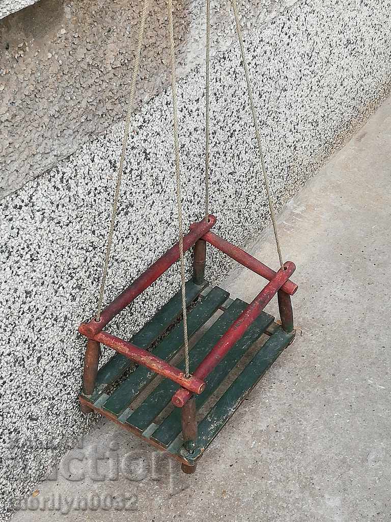 Auction Old child swing primitive with the original wooden dyes Auction Old child swing primitive with the original wooden dyes