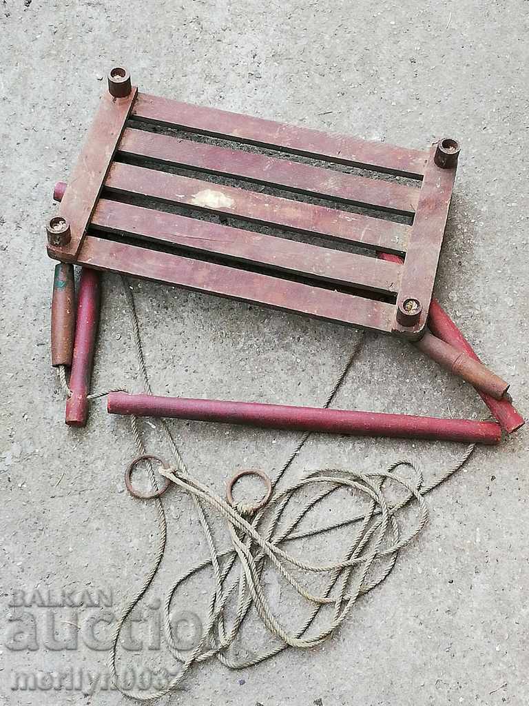 Old child swing primitive with the original wooden dyes - 5 Old child swing primitive with the original wooden dyes - 5