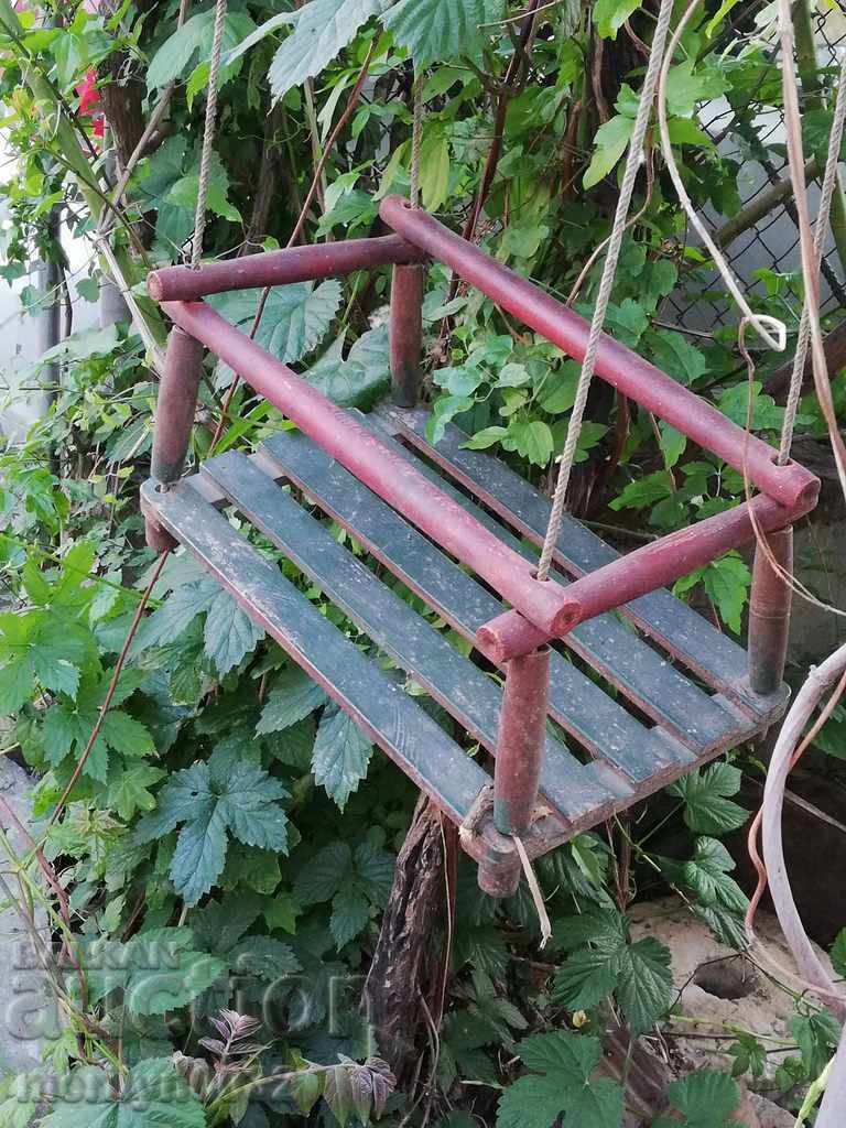 Old child swing primitive with the original wooden dyes - 7 Old child swing primitive with the original wooden dyes - 7
