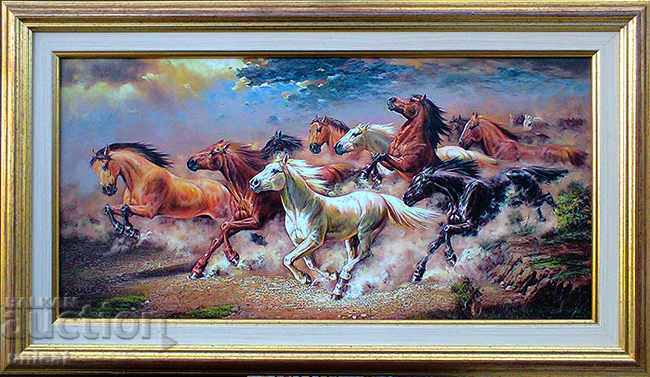 Wild horses, painting