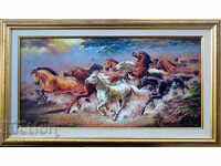 Wild horses, painting