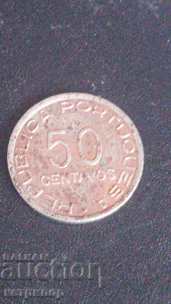 50 центавос 1936г. Мозамбик