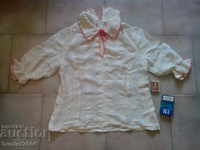 Блуза кенар,фин коприна,обточен с памучен кант.