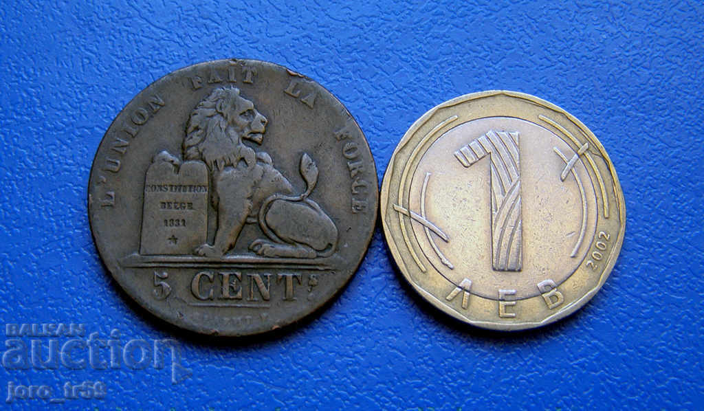 Licitație Belgia 5 centimes /5 centimes/ 1851