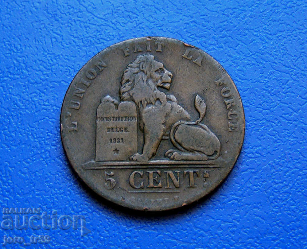Белгия 5 сантима  /5 Centimes/ 1851 г.