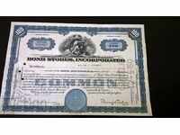 Сертификат за акции | Bond Stores, Incorporated | 1950г.