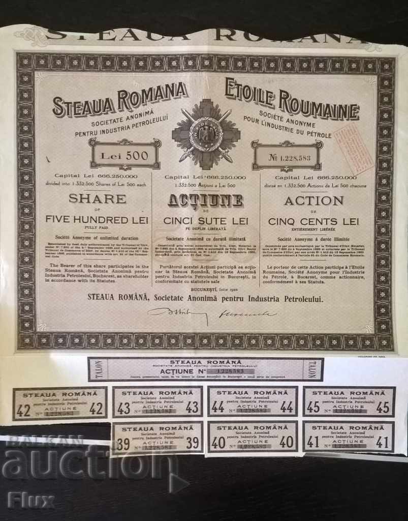 Action for 500 lei Steaua Romana | 1925