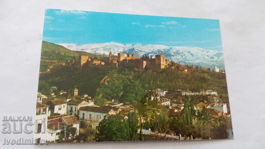 Postcard Granada Vista Panoramica de la Alhambra