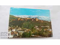 Postcard Granada Vista Panoramica de la Alhambra