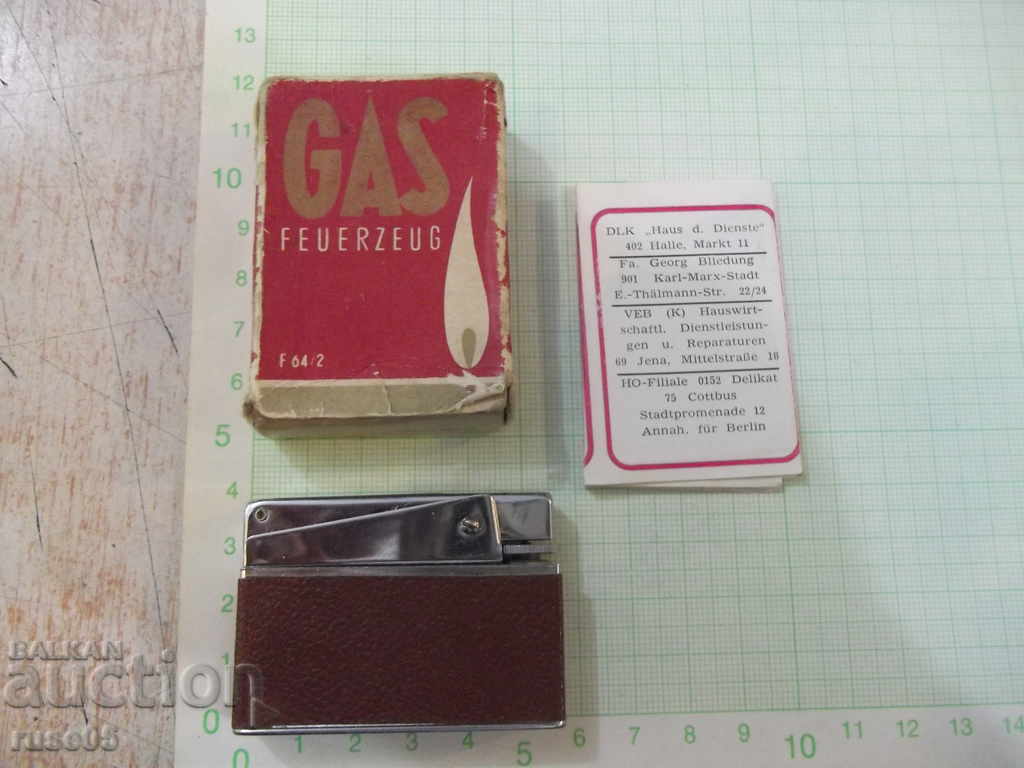 Lighter Gas with Pebble "Gasfeuerzeug-but luxury-F64 / 2" -DDR with price 40.00 BGN | € 20.45