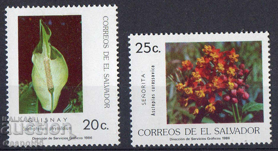 1986. El Salvador. Flowers.