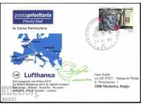 Traveled a postcard Aviation Lufthansa 2009 from Italy