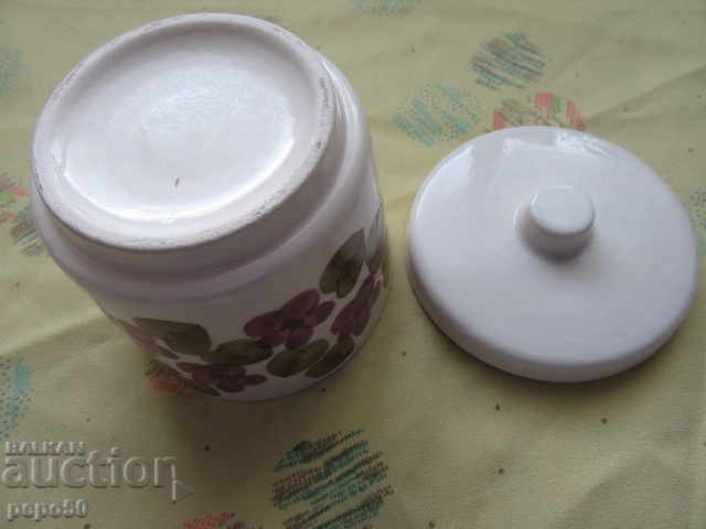 Auction SUGAR BOWL WHITE CERAMIC FROM THE SOCIALIST ERA - 10 x 8 cm /without the lid/ Auction SUGAR BOWL WHITE CERAMIC FROM THE SOCIALIST ERA - 10 x 8 cm /without the lid/