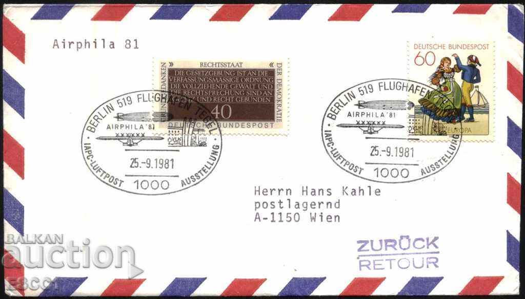 Пътувал плик  с марки Европа СЕПТ 1981, Закон  от Германия