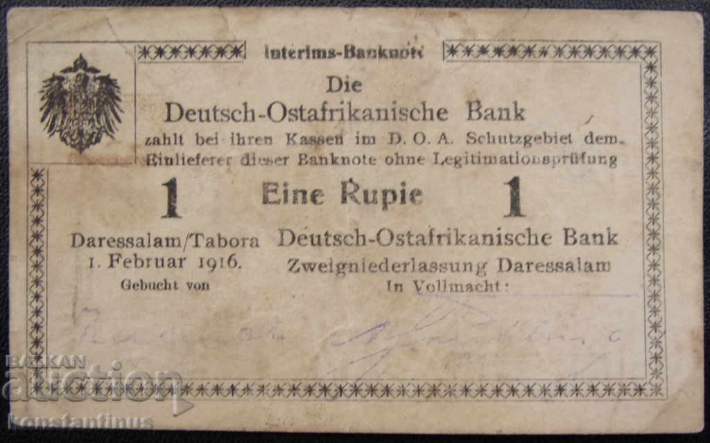 Germany - East Africa 1 Rupiah 1916 L 2 Very Rare