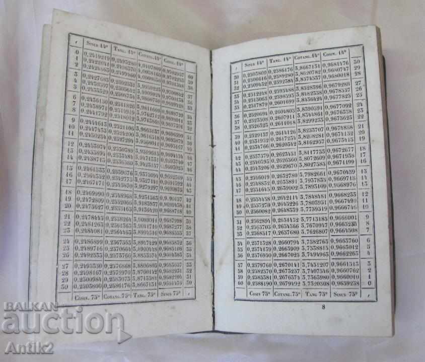 19th Century Book Mathematical Tables Paris - 5 19th Century Book Mathematical Tables Paris - 5