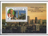 1993 St. Vincent and the Grenadines. Pope John Paul II in the United States. Block
