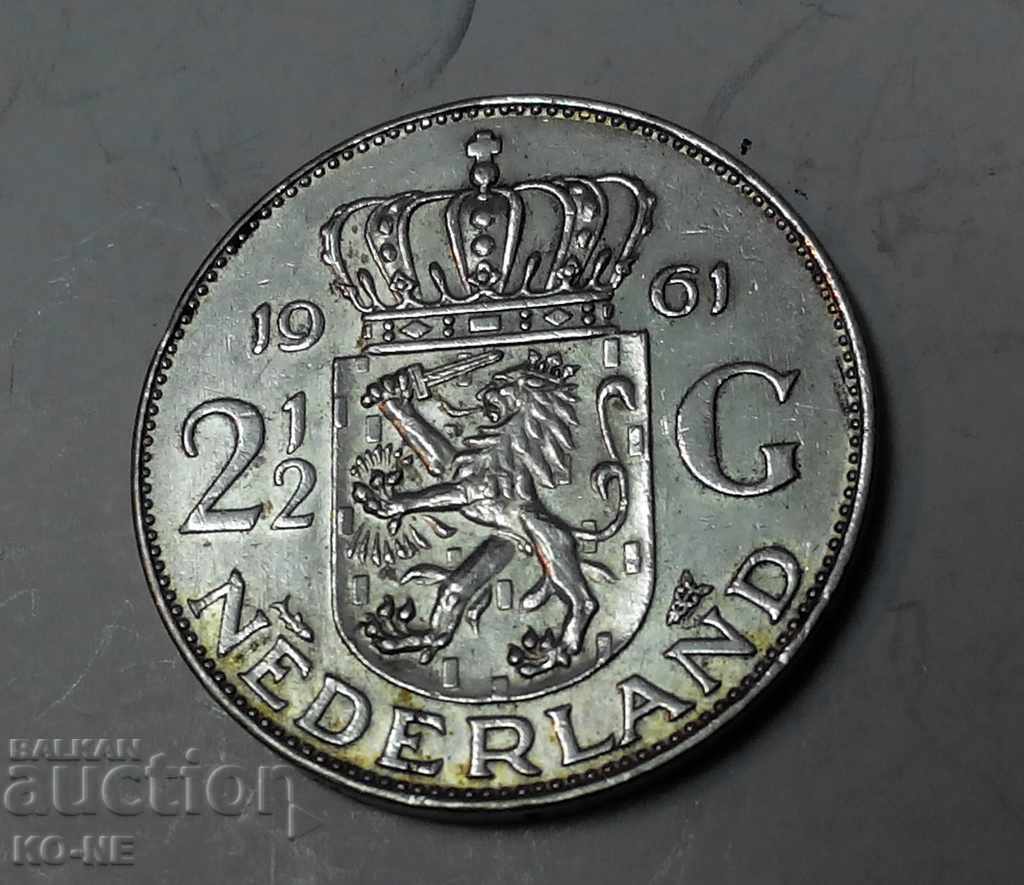 Silver coin 2.5 guilders 1961 Netherlands - 6 Silver coin 2.5 guilders 1961 Netherlands - 6
