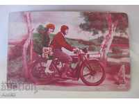 1929 year old postcard - Motorcycle