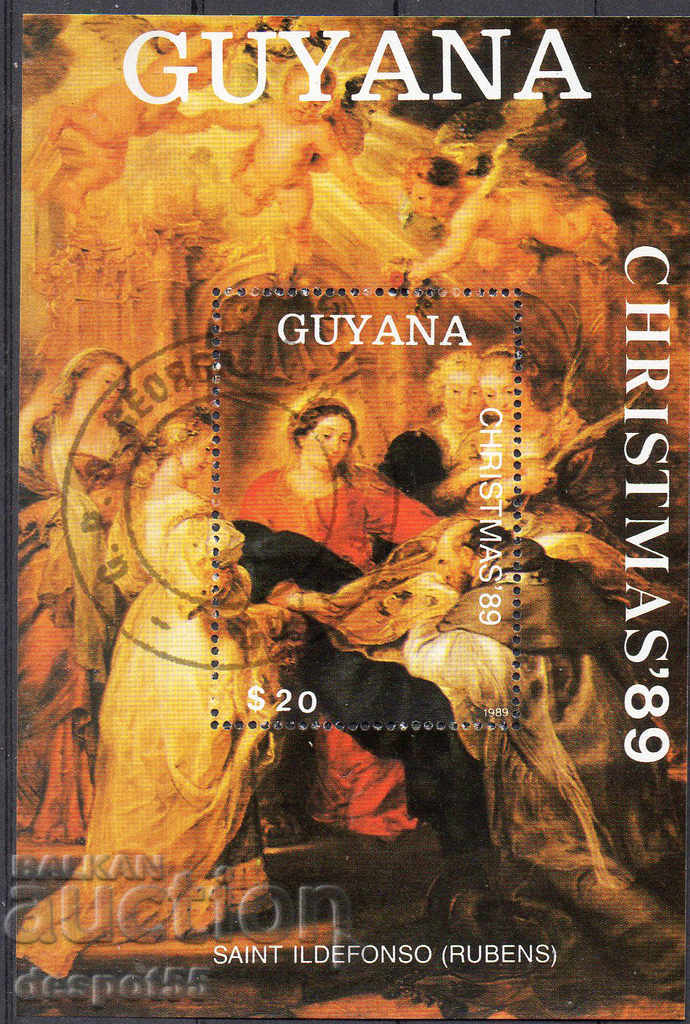 1989. Guyana. Crăciun - Rubens. Block.