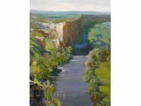 view from the Iskar River - oil paints