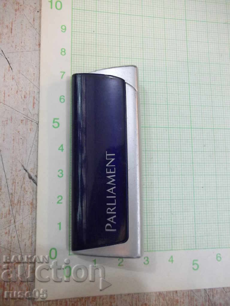 Gas lighter "PARLIAMENT" with jet flame working Gas lighter "PARLIAMENT" with jet flame working