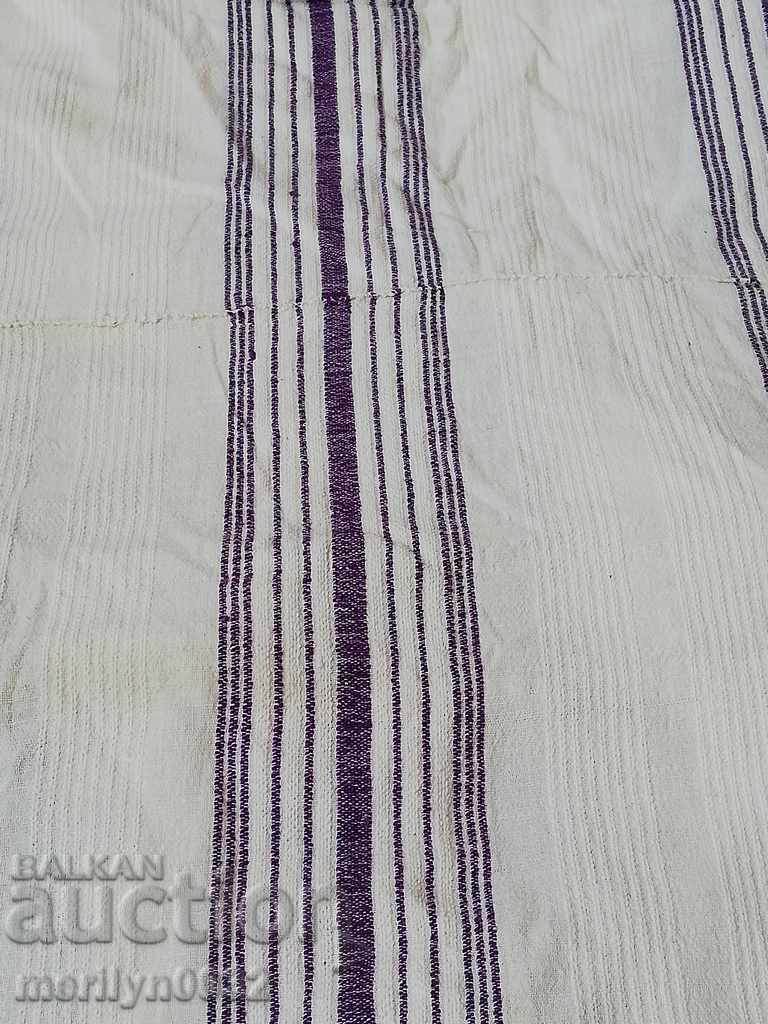 Vintage χειροποίητο σεντόνι με δαντέλα - 5