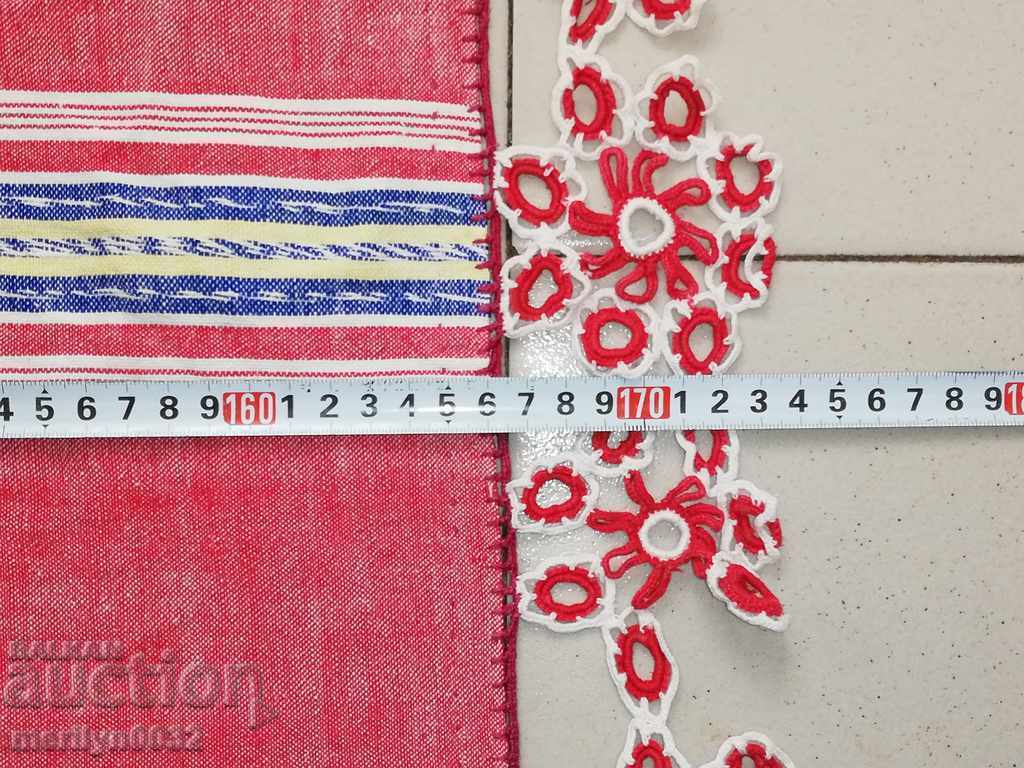 Vintage hand woven bed sheet with lace border - 6 Vintage hand woven bed sheet with lace border - 6