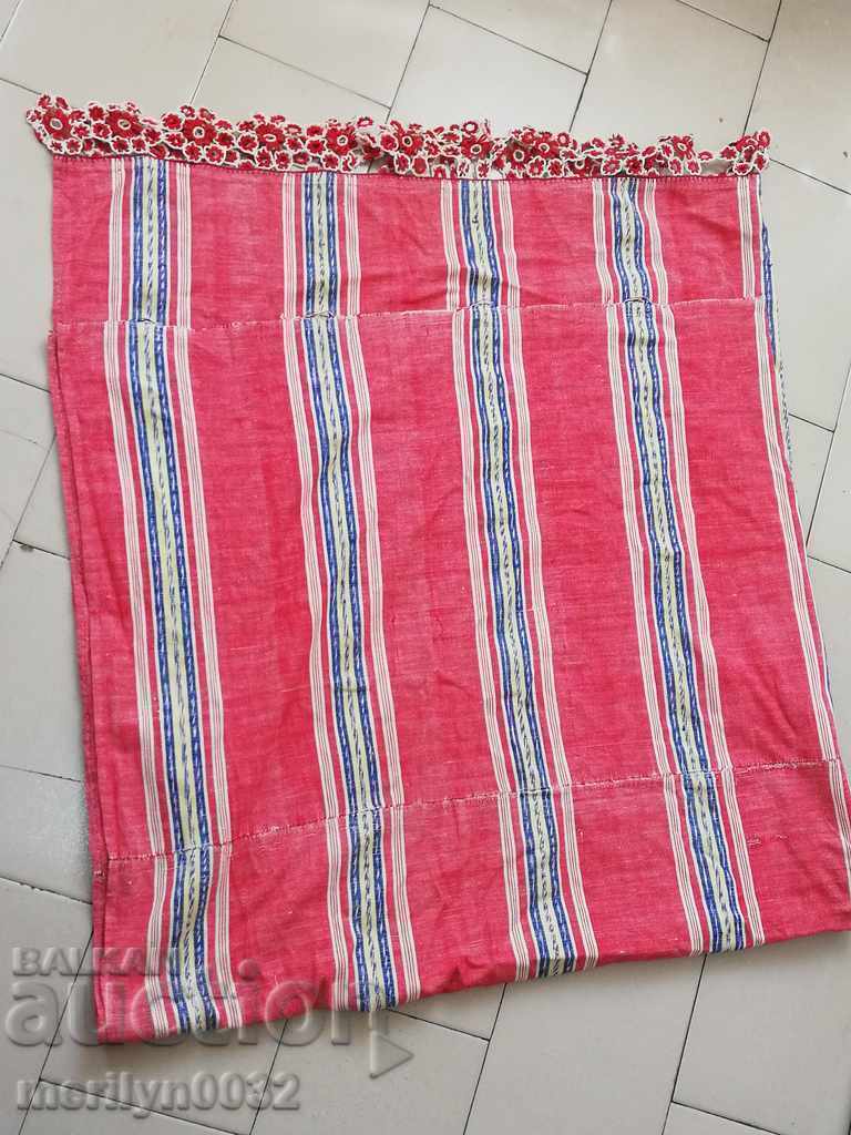 Vintage hand woven bed sheet with lace border - 7 Vintage hand woven bed sheet with lace border - 7