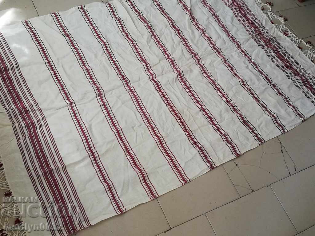 Vintage hand woven bed sheet with lace border - 5 Vintage hand woven bed sheet with lace border - 5