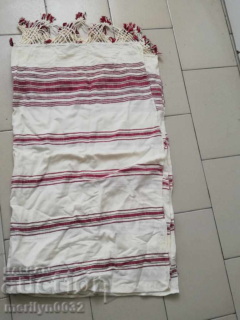 Vintage hand woven bed sheet with lace border - 7 Vintage hand woven bed sheet with lace border - 7